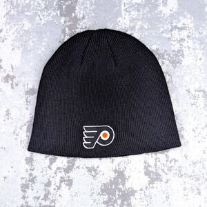 Reebok Philadelphia Flyers NHL Knit Beanie Hat Face Off Collection Black Orange